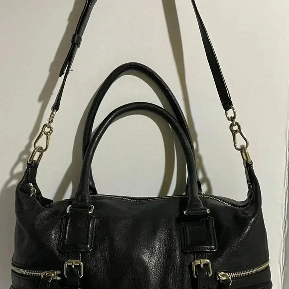 Cole Haan black leather satchel handbag - Picture 10 of 11